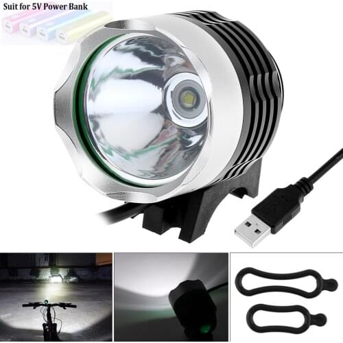 USB-powered 500LM LED LB-XL T6LED Bike Bicycle Headlamp with 3 Modes