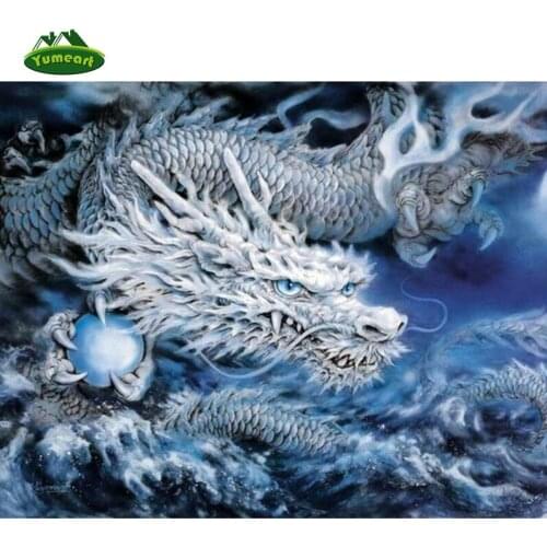 YUMEART 3D Diamond Painting Cross Stitch Dragon DIY Animal round Diamond Embroidery Home Decor Diamond Mosaic