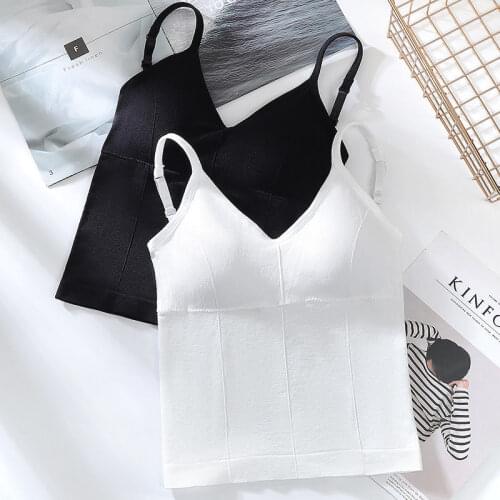 Women 2021 Spring Autumn Fashion Slim V-neck Vest Tops Female Solid Color Bottoming Tops Ladies New Sleeveless Sling Tops D859