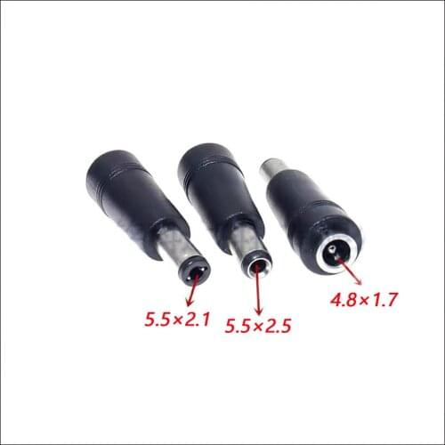 1pcs DC 4.8 x 1.7 MM Female Jack Plug Adapter Connectors to 5.5×2.1 or 5.5×2.5 MM Male Tips Power Adaptor