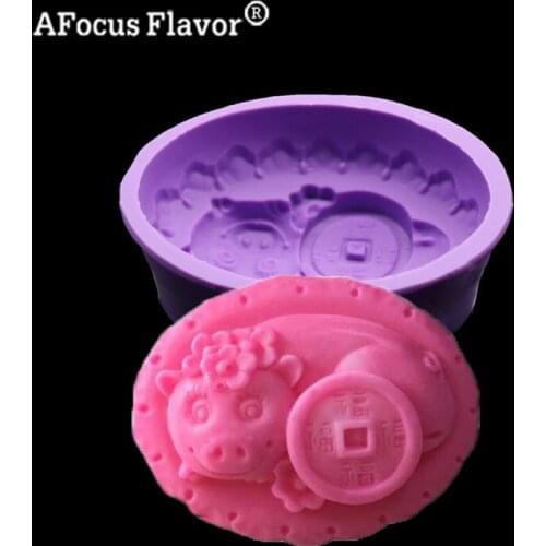 1 Pc Mini Cute Pig Coins 3D Silicone Mold Chocolate Fondant Cake Baking Modeling Soap Silicone Mold Cake Decorating Tools