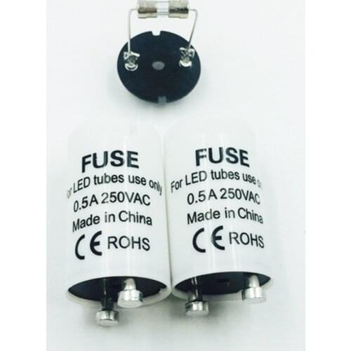 10pcs/lot LED Starter Only Use LED Tube Protection 0.5A 4-30W Tube inductance ballast remove Fuse Starter