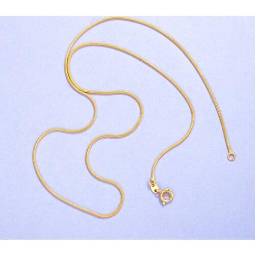 24k Gold Plated Necklace for Women Simple Snake Bone Chain Elegant Charm Chain for Wedding Fashion Jewelry Necklaces Collares