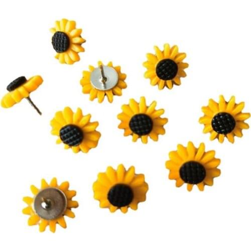 30pcs Thumbtack Sunflower Shape Push Pins Decoration Tack Board Bulletin Board Pins PushPin Drawing Office Binding Supplies