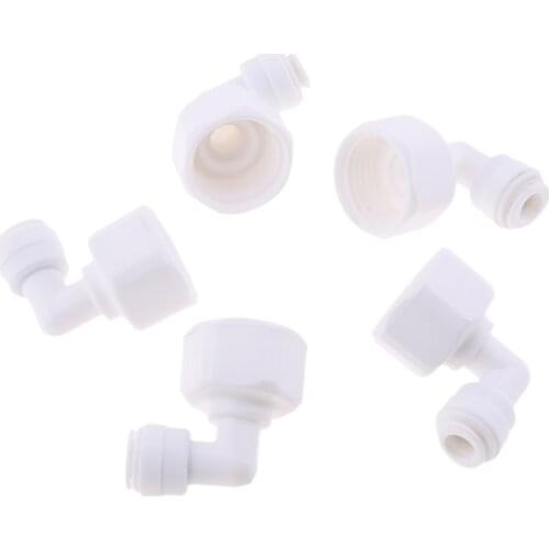 5 Pieces 3/8inch Pushfit to 1/2inch Thread Ball Valve Connector Fitting - Fridge Pipe , RO Water Reverse Osmosis Tubing