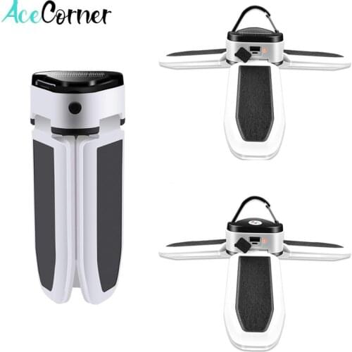 Acecorner USB Rechargeable Solar 3 Leaf 60 LED Lights 5 Modes Powered Lamp Outdoor Camping Light Waterproof Foldable Lamp