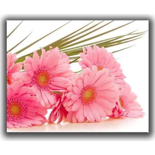 5D Diamond Mosaic Diy Diamond Embroidery Few Pink Flowers Full Diamond Painting Cross Stitch Rhinestone Home Decoration Stickers