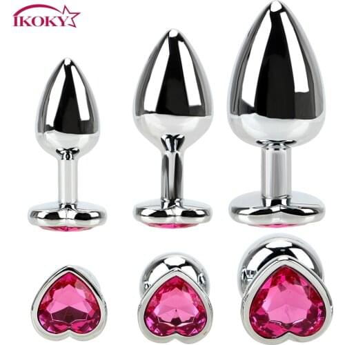 IKOKY Anal Plug Bullet Vibrators Sex Toys For Men Female Masturbation Butt Plug Vibrators Stainless Steel Prostate Massager