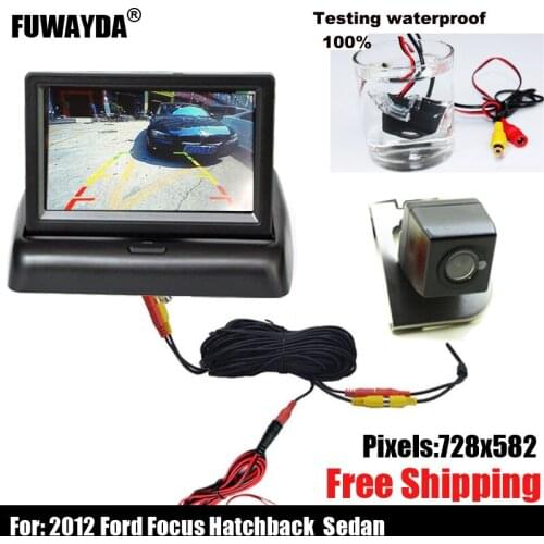 Free shipping!!! SONY CCD Chip Car Auto Rear View Reverse Backup CAMERA for 2012 Ford Focus Hatchback / Sedan With Guide Line