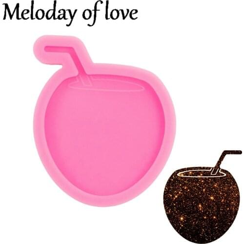 Fashion jewelry Shiny Drink cup moulds for keychain DIY resin keyring decoration silicone custom mold DY0183
