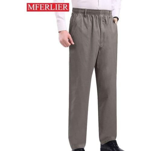 Spring Summer pants men 5XL 6XL 7XL 8XL Loose waist 130cm plus size thin style large size men pants
