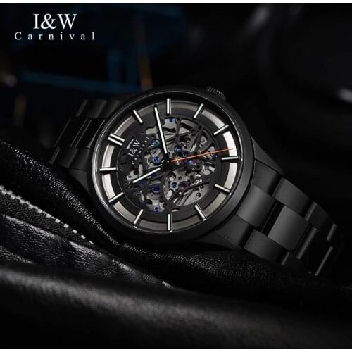 CARNIVAL Luxury Brand Fashion Skeleton Watch Man Waterproof Luminous Sapphire Mechanical Automatic Wristwatch Relogio Masculino