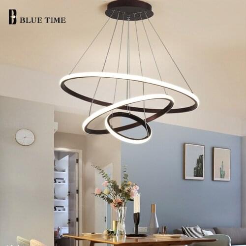 Black&White Modern Led Pendant Light Hanging Lamp For Living room Dining room Bedroom Kitchen Indoor Lighting Pendant Lamp Metal