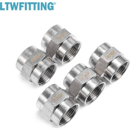LTWFITTING Stainless Steel 316 BSP Pipe Fitting 3/4-Inch Female BSPP Coupling Air Fuel Boat
