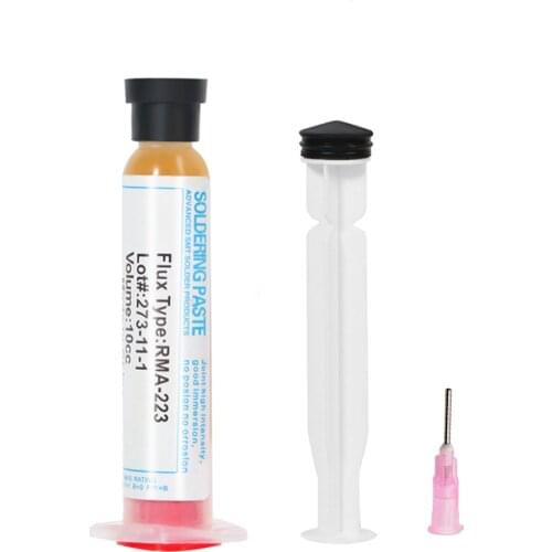 1PCS 10cc RMA-223 Solder Soldering Paste Flux Grease RMA 223 With Flexible Tip Syringe No-clean Flux Solder DIY Repair Tool