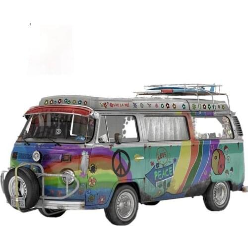 Fuzhen Boutique Decals Exterior Accessories Flower Power Camper Van Car Sticker Peace Graffiti Stickers Waterproof Decal