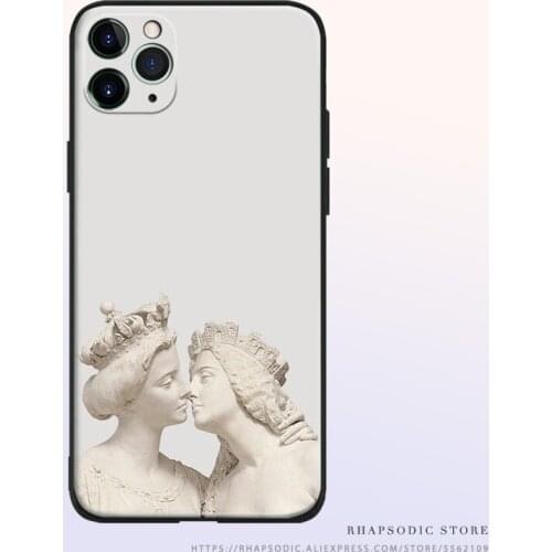 Italy Grateful to France Sculpture Soft Silicone Phone Case Cover Shell For IPhone SE 6 6s 7 8 Plus X XR XS 11 12 Mini Pro Max