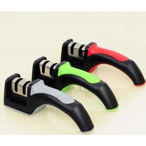 Double handle ceramic knife sharpener grindstone