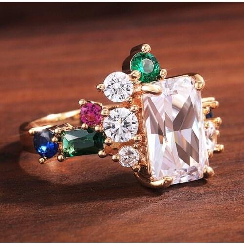 JK Fashion Design Lady Rings for Dance Party Accessories AAA White CZ Luxury Jewelry Statement Rings for Women Drop Shipping