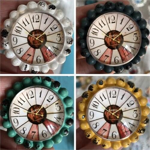 Creative Crystal Glass Handle Vintage Retro Clock Style Furniture Wardrobe Drawer Handmade Door Handle and Knobs