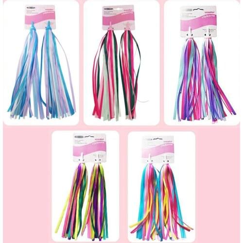 Kids Bike Handlebar Streamers Colorful Ribbons Tassel For Girls Boys Scooter Handgrip Ribbons
