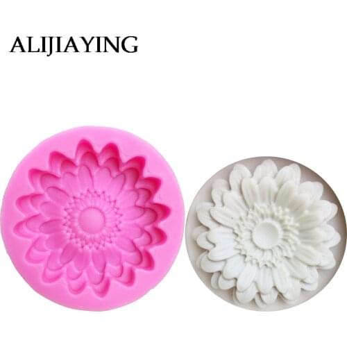 M0959 Chrysanthemums mold Flowers silicone moulds 3D jelly cake molds Sunflower cake decoration tools wholesale