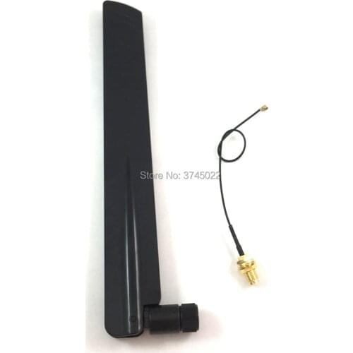 1pcs 4G Modem Antenna Lte High Gain 38dbi Sma Male Plug +SMA Female Bulkhead to Ufl./IPX Pigtail Cable 1.13 15cm