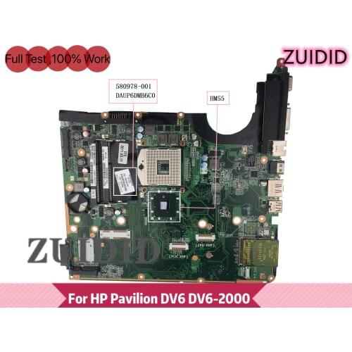 NOKOTION 580978-001 Für HP Pavilion DV6 DV6-2000 DV6-2152NR DV6T-2100 Laptop Motherboard HM55 DDR3 freies cpu