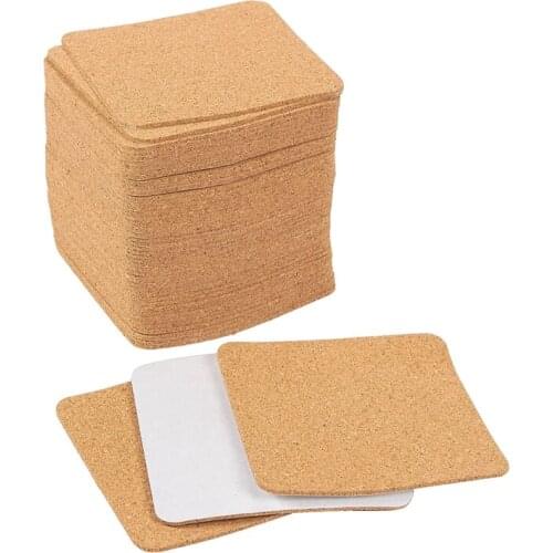 New Self-Adhesive Cork Coasters,Cork Mats Cork Backing Sheets for Coasters and DIY Crafts Supplies (50, Square)
