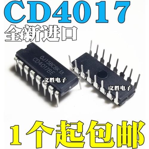 New and original CD4017BE Decimal counter chip DIP16 Counter divider decimal, decimal counting distributor