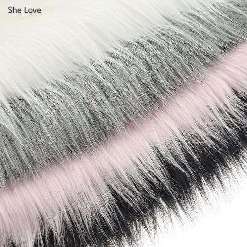 Chzimade 50x80cm Imitation Fox Fur Long Pile Clothing Plush Fabric For Diy Sewing Home Decoration Materials