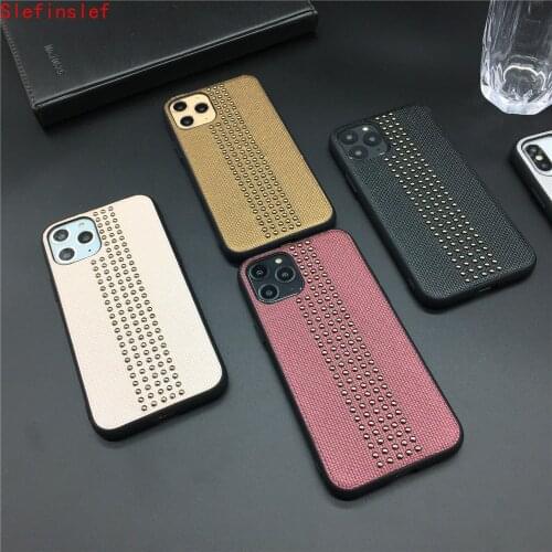 Luxury Classic Business Metal Dot Phone Case for iphone 11 PRO MAX SE 2020 Shockproof Hard Cover for iphone XS MAX X XR 7 8 Plus