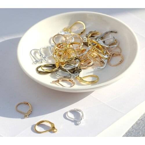 20p 10x15mm silver gold plated Bronze Stamped Leverback Earrings Findings Earwire Wires Clip For Bead French Hooks DIY Buckles
