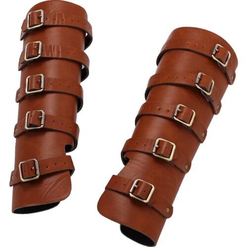 Medieval Armor Arm Wristbands Bracers Retro Men Halloween Knight Cosplay Costume Props