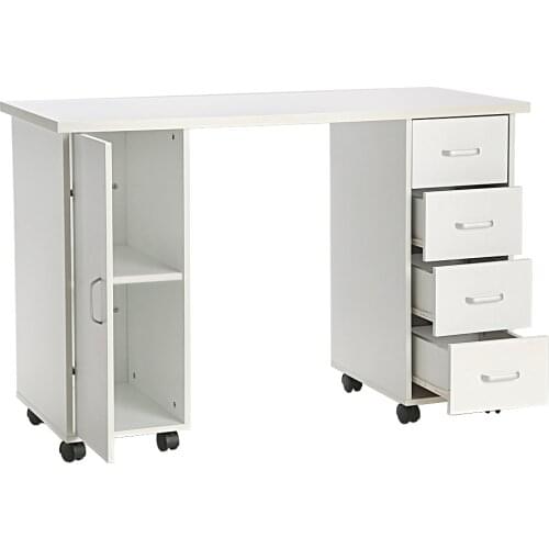 Nail Table Manicure Table Double Edged Manicure Nail Table with Drawer White (120 x 54 x 81)cm