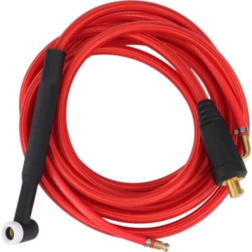 TIG Welding Torch Quick Connector Gas-Electric Integrated Red Hose Cable Wires 4M 35-50 Euro Connector 13.12Ft