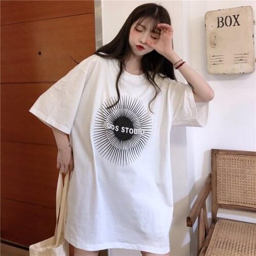 Loose Casual Retro Lazy T-shirt Female Korean Harajuku Womens T-shirts Tops Japanese Kawaii Ladies Ulzzang Clothes For Women