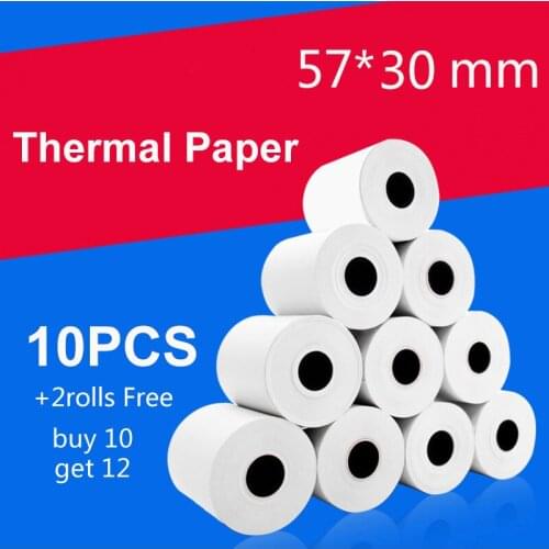 Thermal paper 57x 30mm Cash register 58mm POS printer 10m long mobile bluetooth 10 rolls for Paperang & Peripage Mini Printer