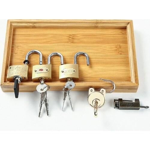 Montessori Teaching Aids Brass Lock Unlocking Game Learning To Unlock The Key Montessori Daily Life Materials 5pcs locks