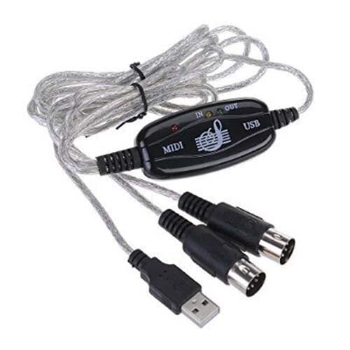 USB IN-OUT To MIDI Cable Converter PC to Music Keyboard Adapter Cord
