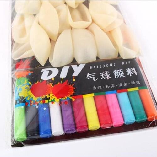 DIY balloons pk 24pcs latex balloons 12 water base colors do BY YOURSELF a dye and marble multicolor effect balloons for party