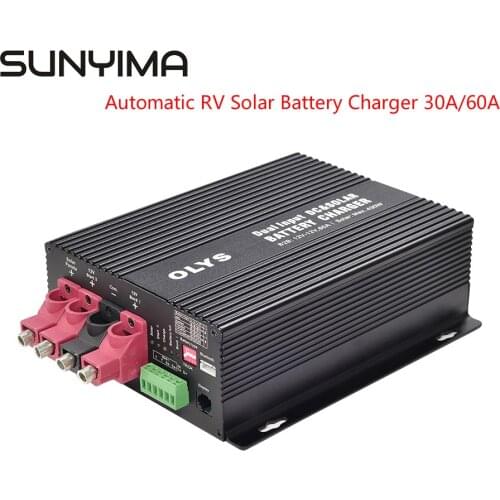 SUNYIMA Dual Input DC-DC 30A 60A Solar Battery Charger Bluetooth Free APP and Meter Automatic Smart RV B2B Charger Controller
