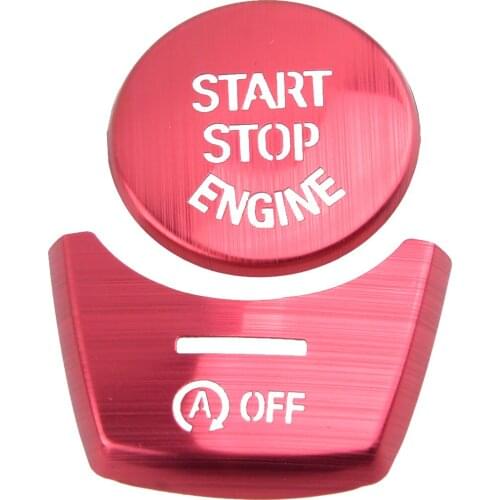 2Pcs Engine Start Stop & OFF Push Button Frame Cover Trim Fit For BMW 5 6 7 Series F10 F11 F06 F01 2012-2015 Red Car Styling