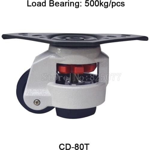 4PCS CD-80T Level Adjustment Nylon Wheel and Triangular Plate Leveling Caster Industrial Casters Load Bearing 500kg/pcs JF1527