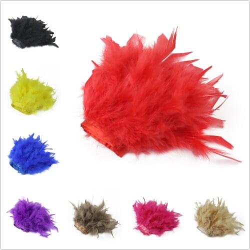 43 colors Dyed Natural Turkey Marabou Feather Trims Fringe 10-15cm Marabou Feather Wedding Dress/skirt Decoration Plume Ribbon