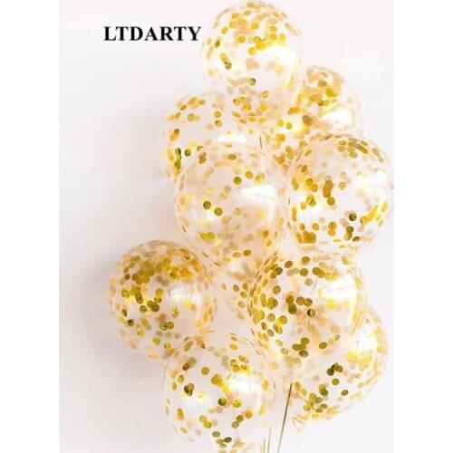 5/10/15/20/25 pcs Birthday Party Decors Gold Confetti Balloon 12inch Latex Balloons Wedding Decors Baby Shower Party Supplies