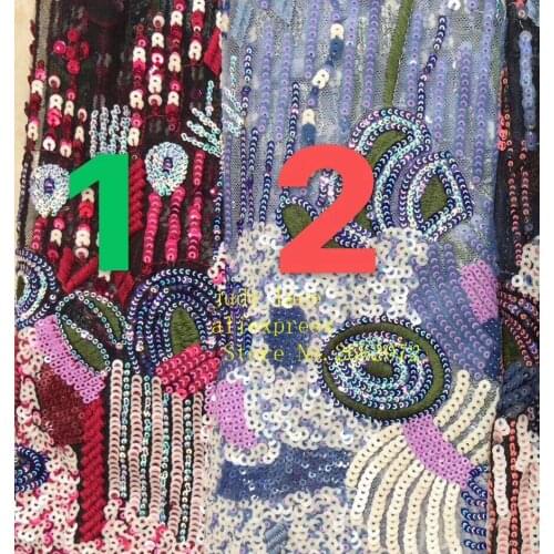 5yards/bag Mixed color sequins embroidered irregularly patterned european-style fabrics used in dress design BH71