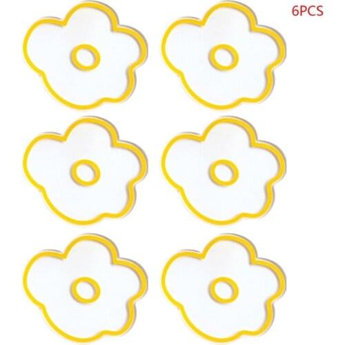 6 Pcs/Set Acrylic Flower Coasters Tea Cup Drinks Holder Pads Heat Insulation Mat 667A