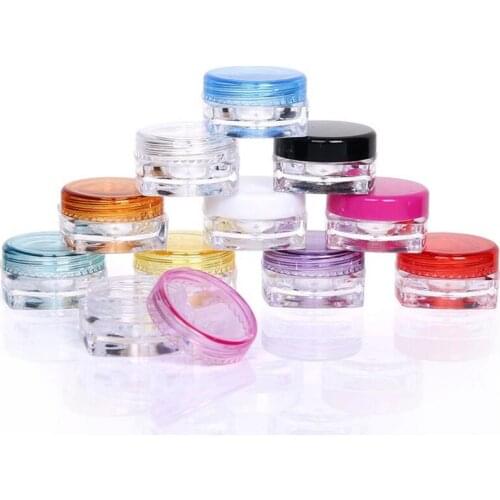 Promotion 1000pcs/lot 3g Plastic Cream Jars, 3g Cream Jars, 3ml Sample Cosmetic Bottles Container Wholesale
