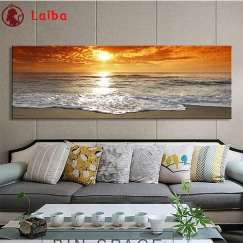 DIY Diamond Painting Natural scenery, sunset beach diamond Embroidery 5d mosaic Diamond needlework cross stitch room decor